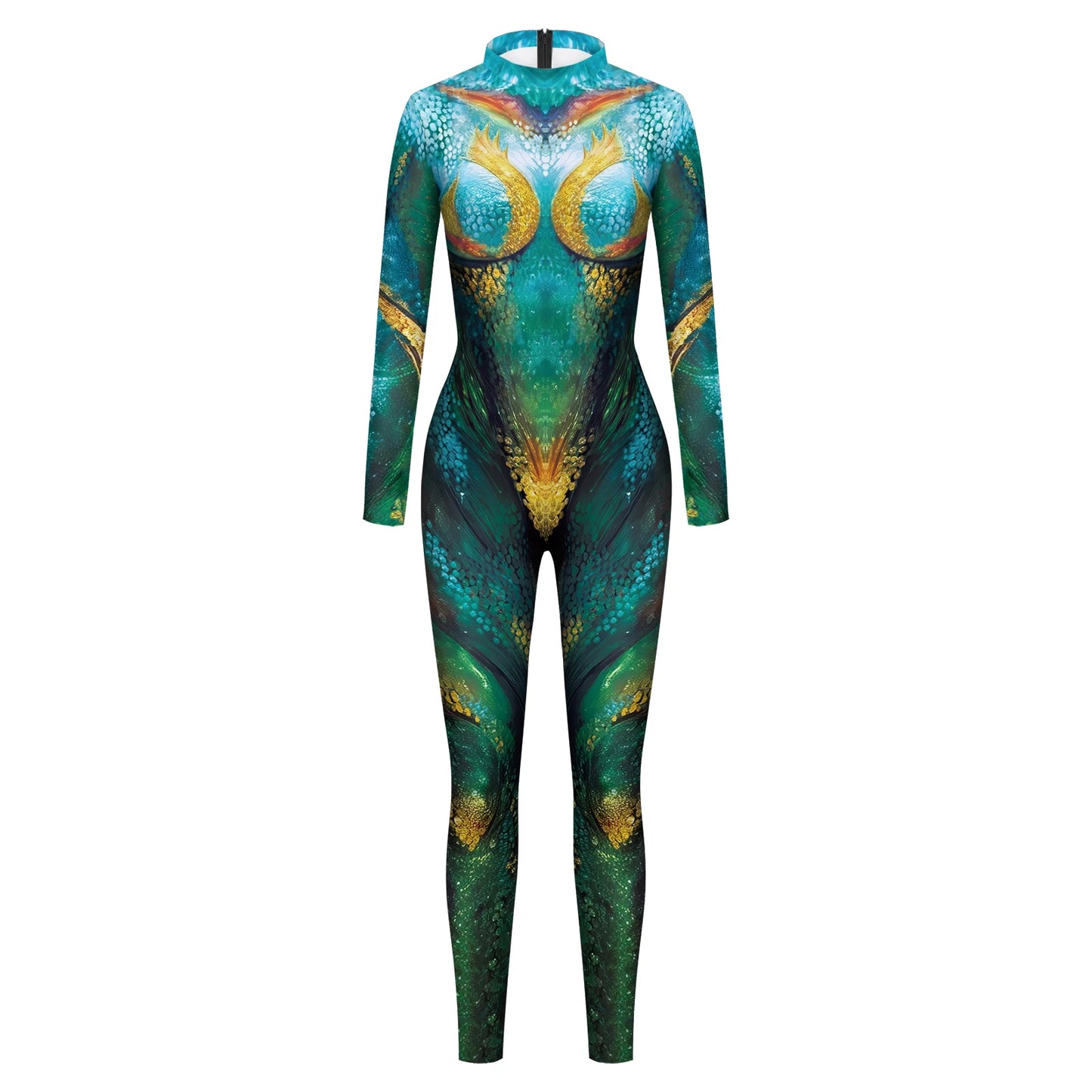 Vivid Animal Print Allover Zentai Bodysuit for Women