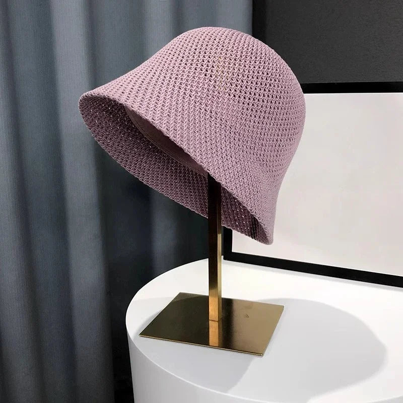 Breathable Knit Bucket Hat for Women