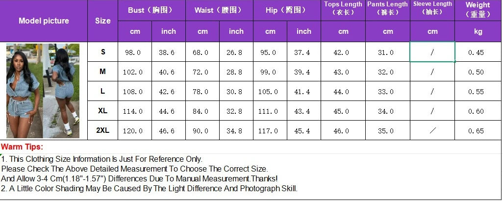 Embroidered Polo Neck Two Piece Denim Shorts Set for Women