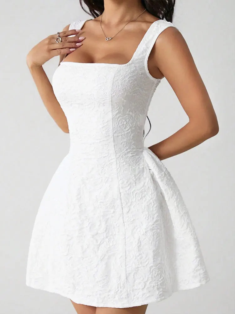 Summer New Women's Dresses Streetwear Fashion Tank Sleeve A-Line Dress Solid Sexy Club Party Female Backless Dresses Clothing