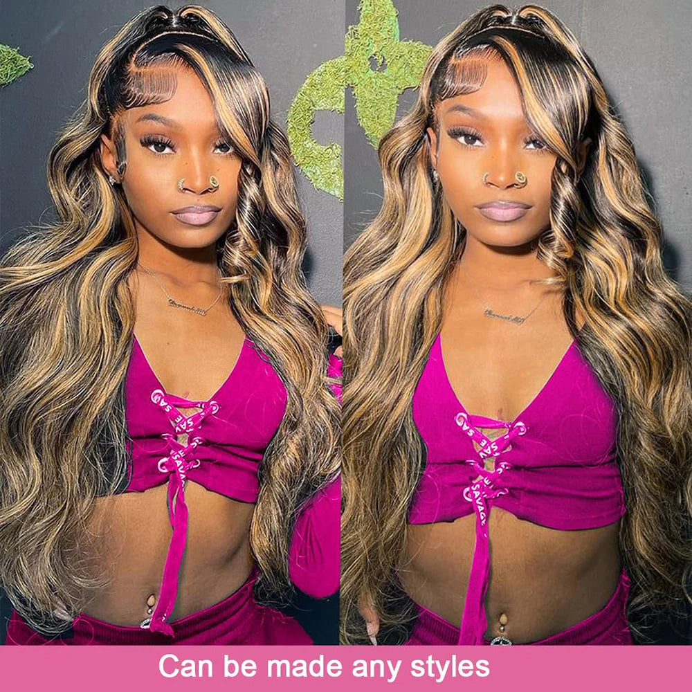 Ombre Body Wave Lace Front Human Hair Wig for Women