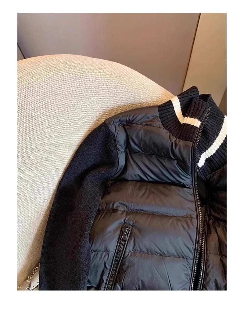 Color Block Knit Down Jacket