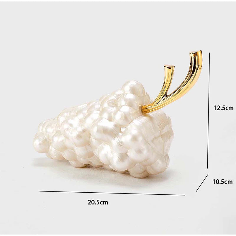 Unique Grape Shape Clutch Bag Evening Bag Luxury Creative Fruit Design Women's Crossbody Bag Elegant Cosmetics Storage Chain Bag