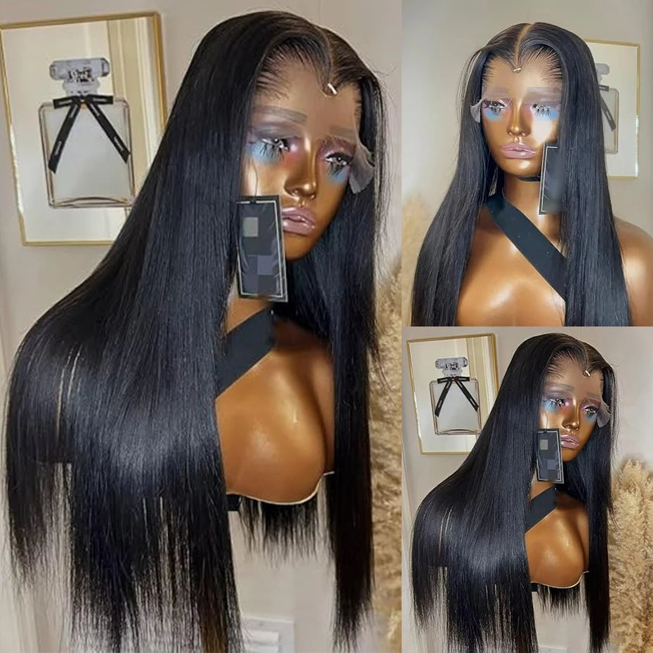 Pre Plucked Bone Straight Human Hair Lace Front Wig For Women