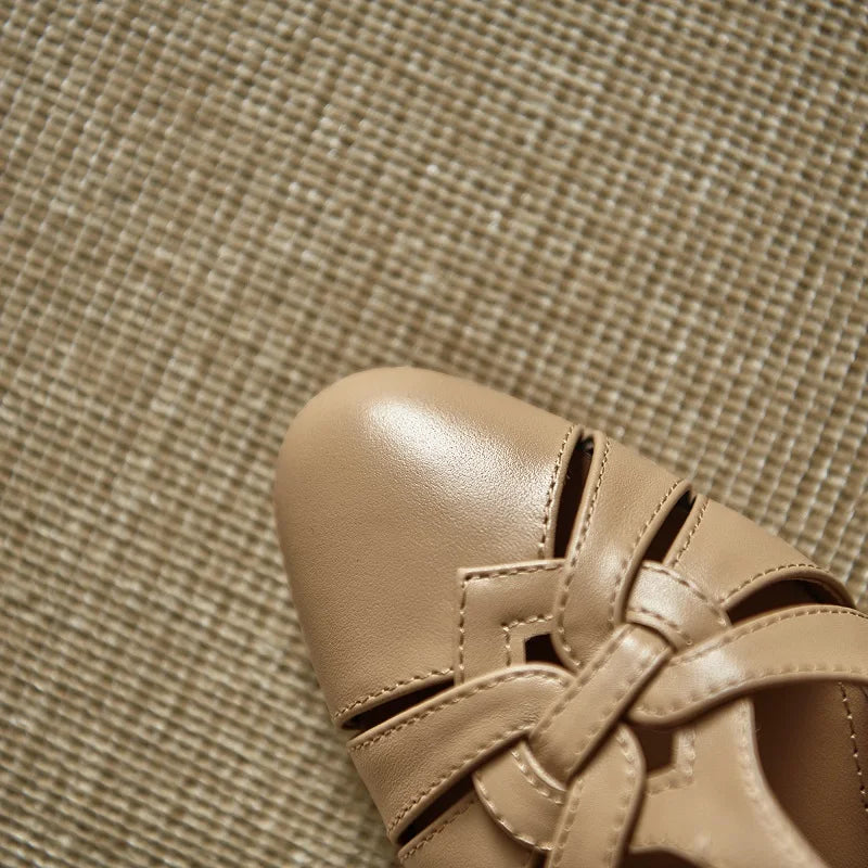 Elegant High Heel T Strap Sandals With Closed Toe for Women