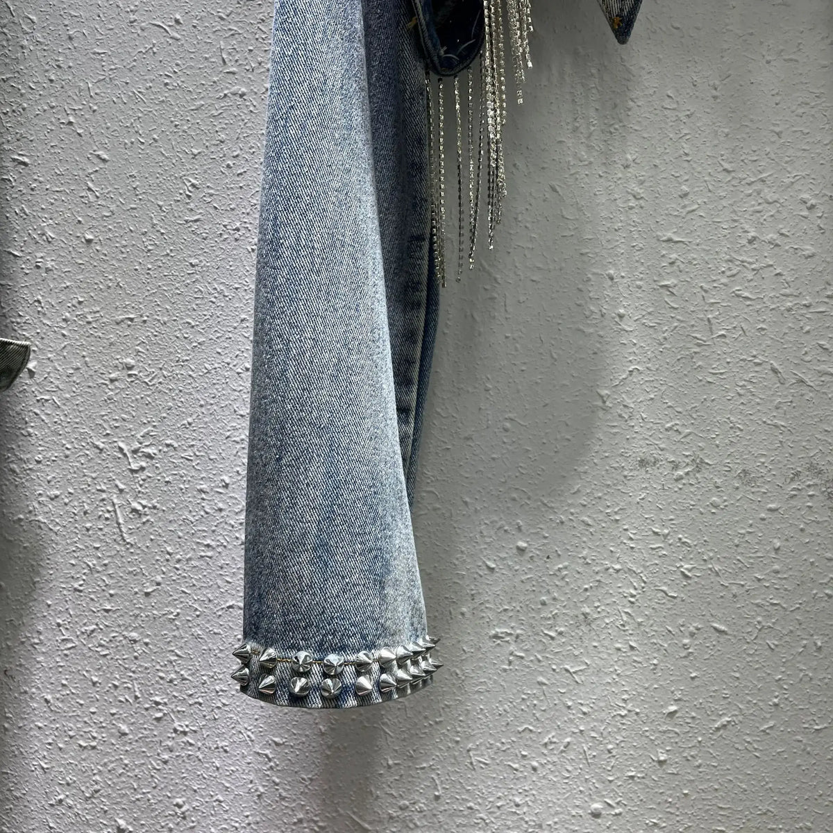 Tassel Trim Denim Jacket for Women