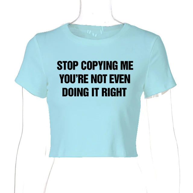 Y2K Letter Print Crop Top