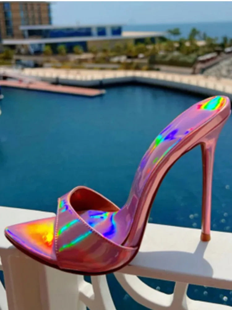 Pointed Toe Slim High Heel Wedding Sandals for Women