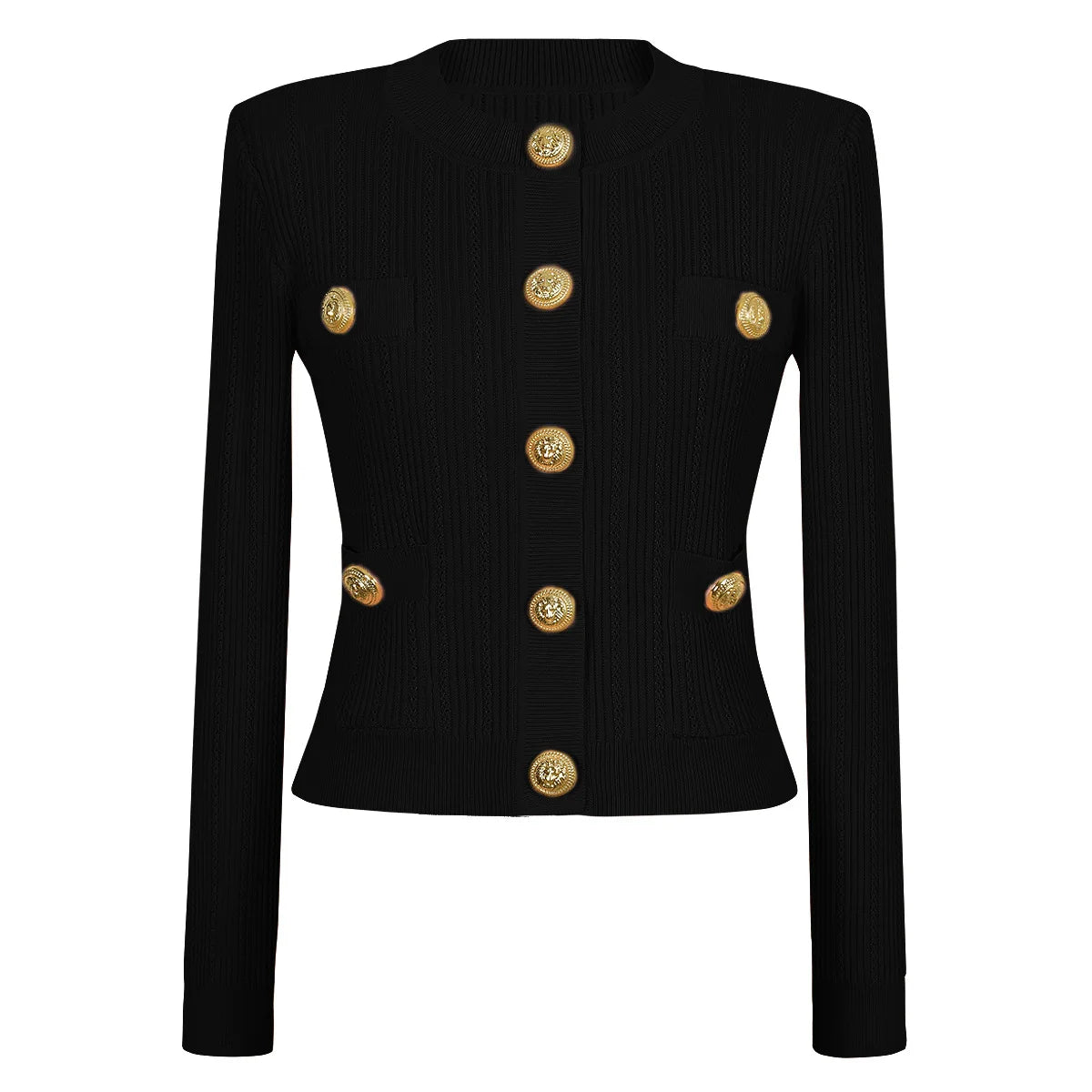 O Neck Knit Sweater Coat
