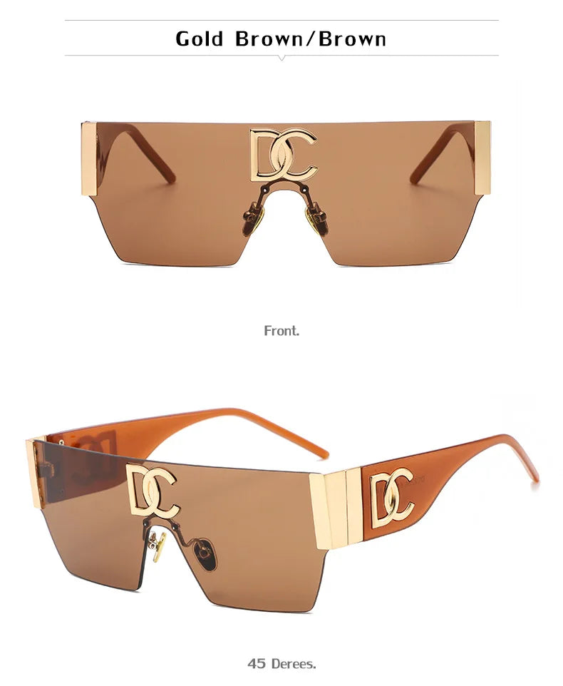 Oversized Shield Sunglasses With UV Protection for Women