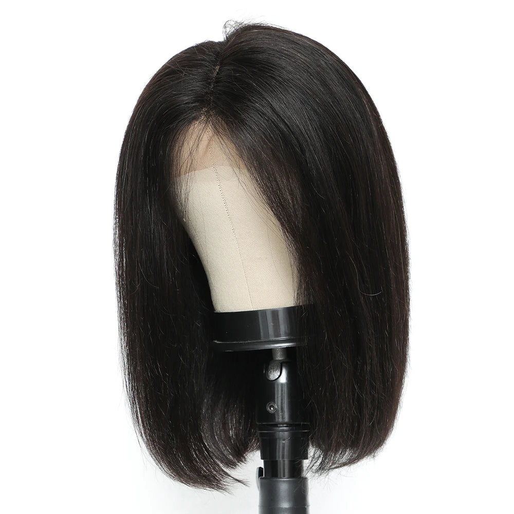 Bob Wig Human Hair 13X4 Frontal Lace Wig Straight 180% Density HD Lace Front Wigs Human Hair Pre Plucked Bob Wigs for Woman