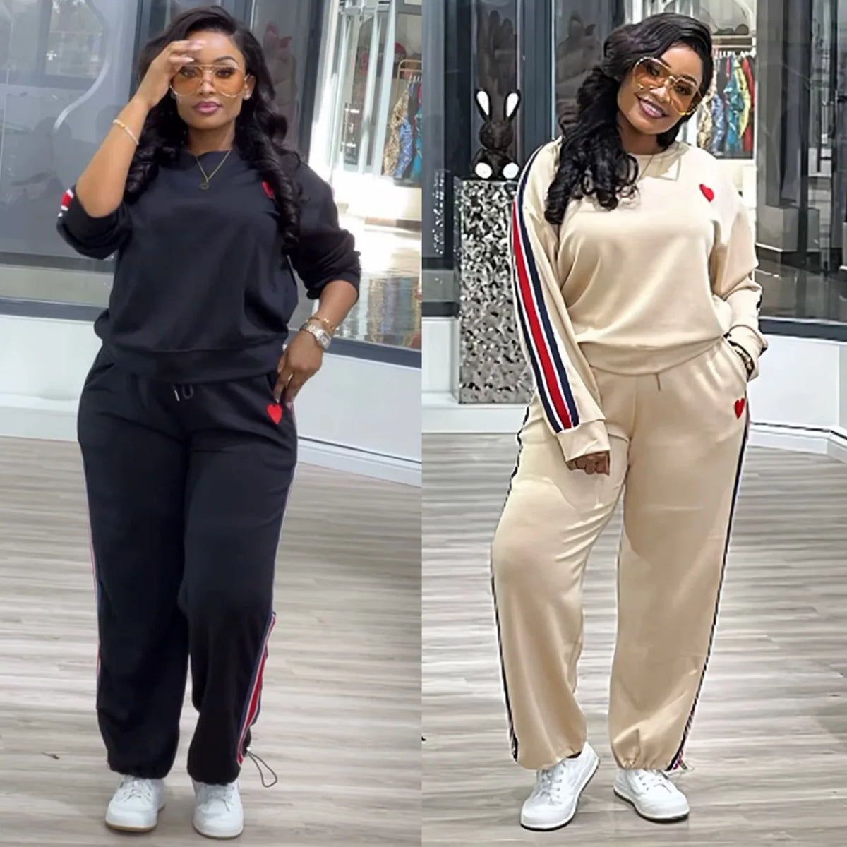 Casual Matching Two-Piece Jogger Tracksuit Set for Women