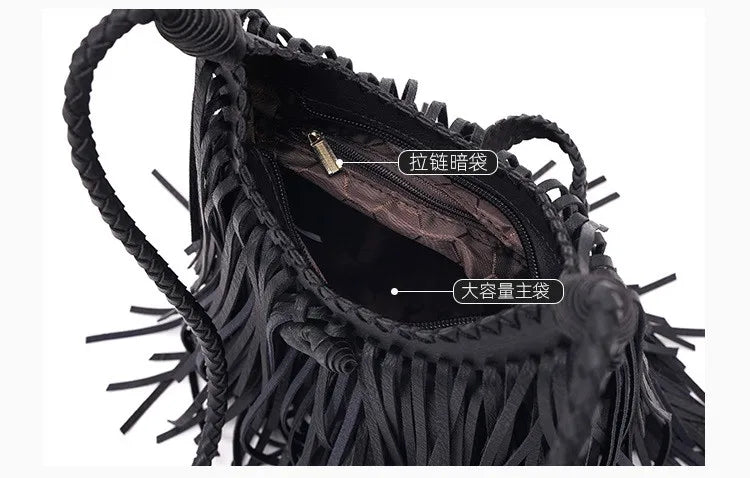 Double-Sided Tassel Design Crossbody Bag for Women