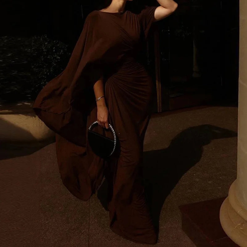 Elegant Patchwork Ankle Length Maxi Dress for Women