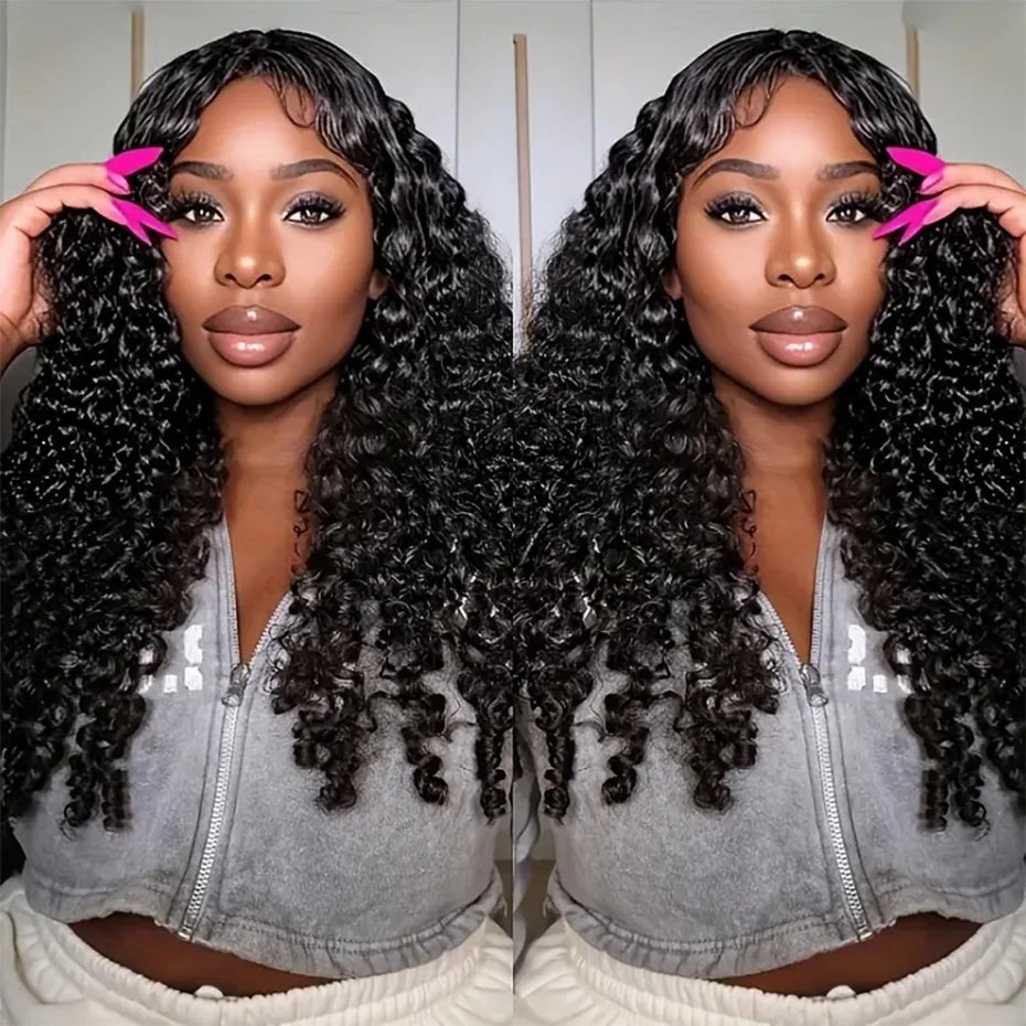 Glossy Deep Bouncy Curly Lace Frontal Wig For Women
