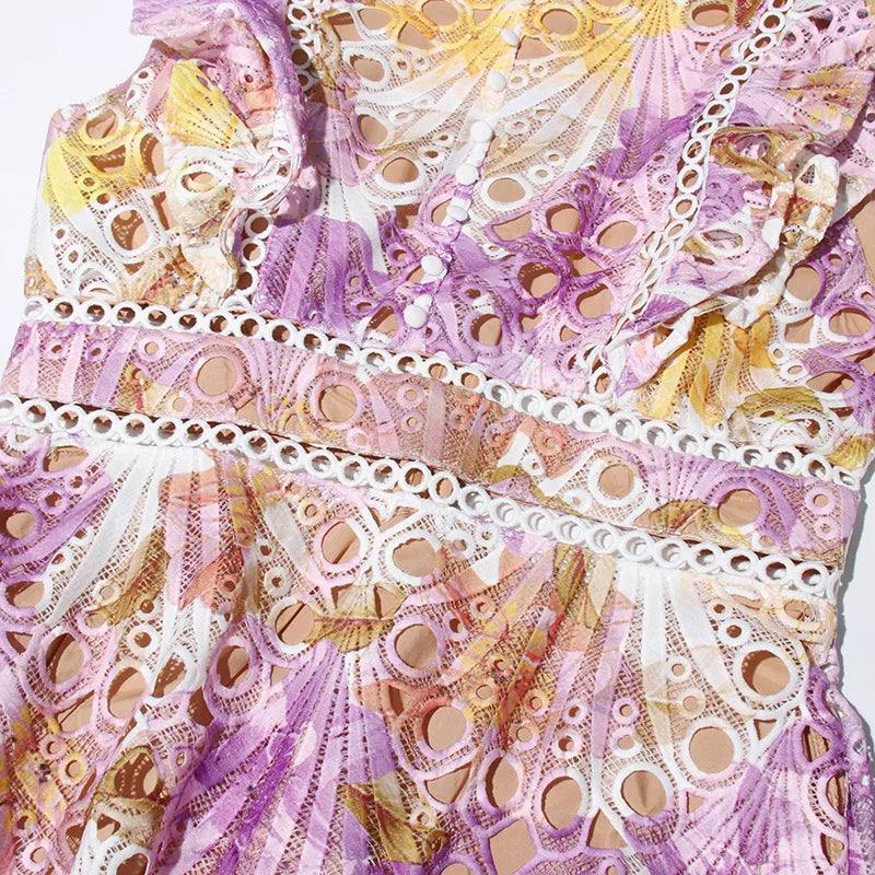 Embroidered Knee Length Dress