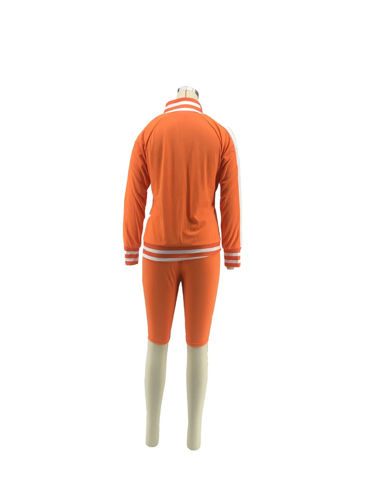 Casual Cold Shoulder Zipper Tracksuit Set for Women
