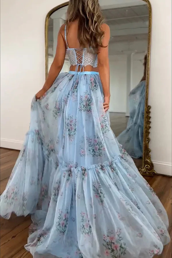 Vacation Style Lace Patchwork Two Piece Set for Women
