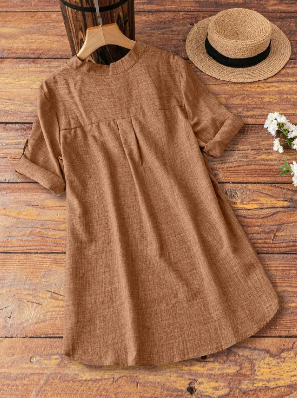 Relaxed Fit Extended Hem High Low Blouse for Women