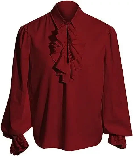Lantern Sleeve Ruffle Shirt