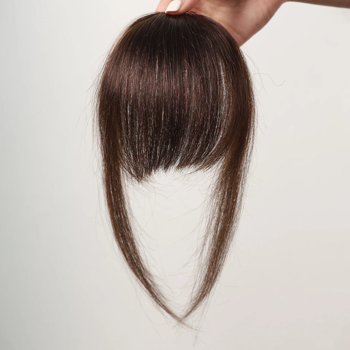 Natural Brown Remy Hair Clip In Bangs With Temples For Women