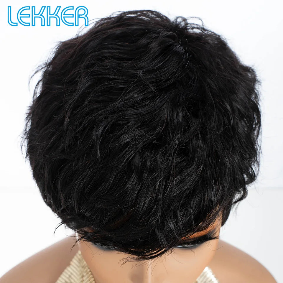 Short Pixie Cut Brazilian Remy Human Hair Wig for Women