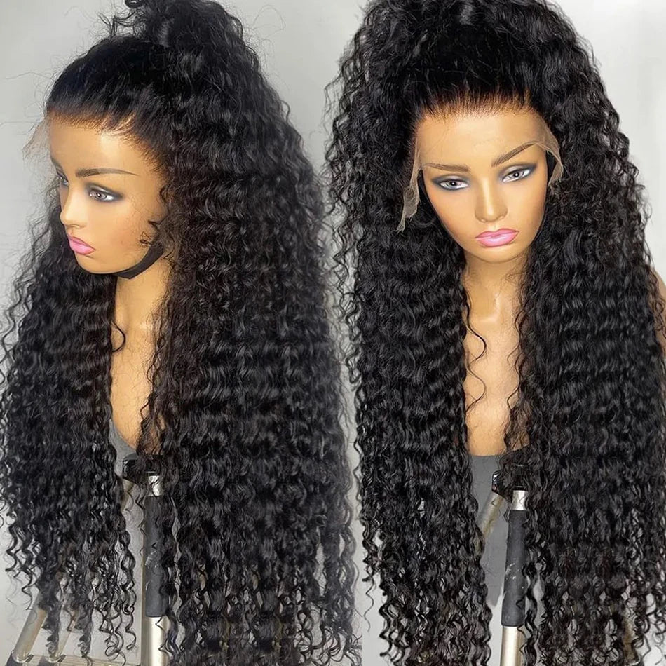 Glueless Deep Curly 360 Lace Front Human Hair Wig for Women