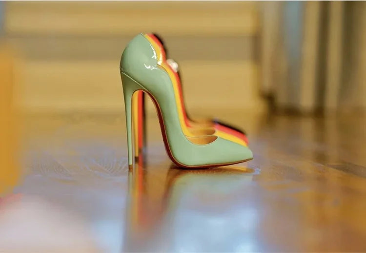 Pointed Patent Leather Slim High Heel Pumps for Women
