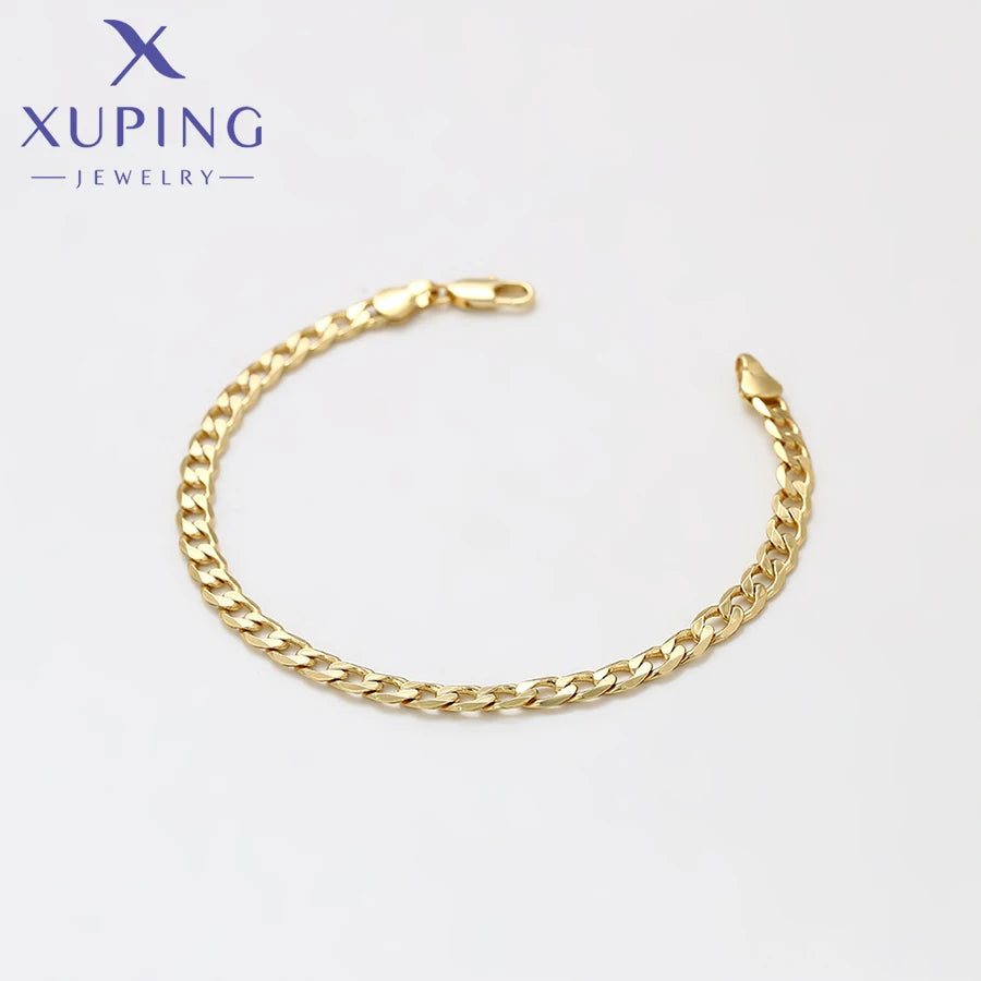 Gold Tone Ethnic Link Chain Bracelet