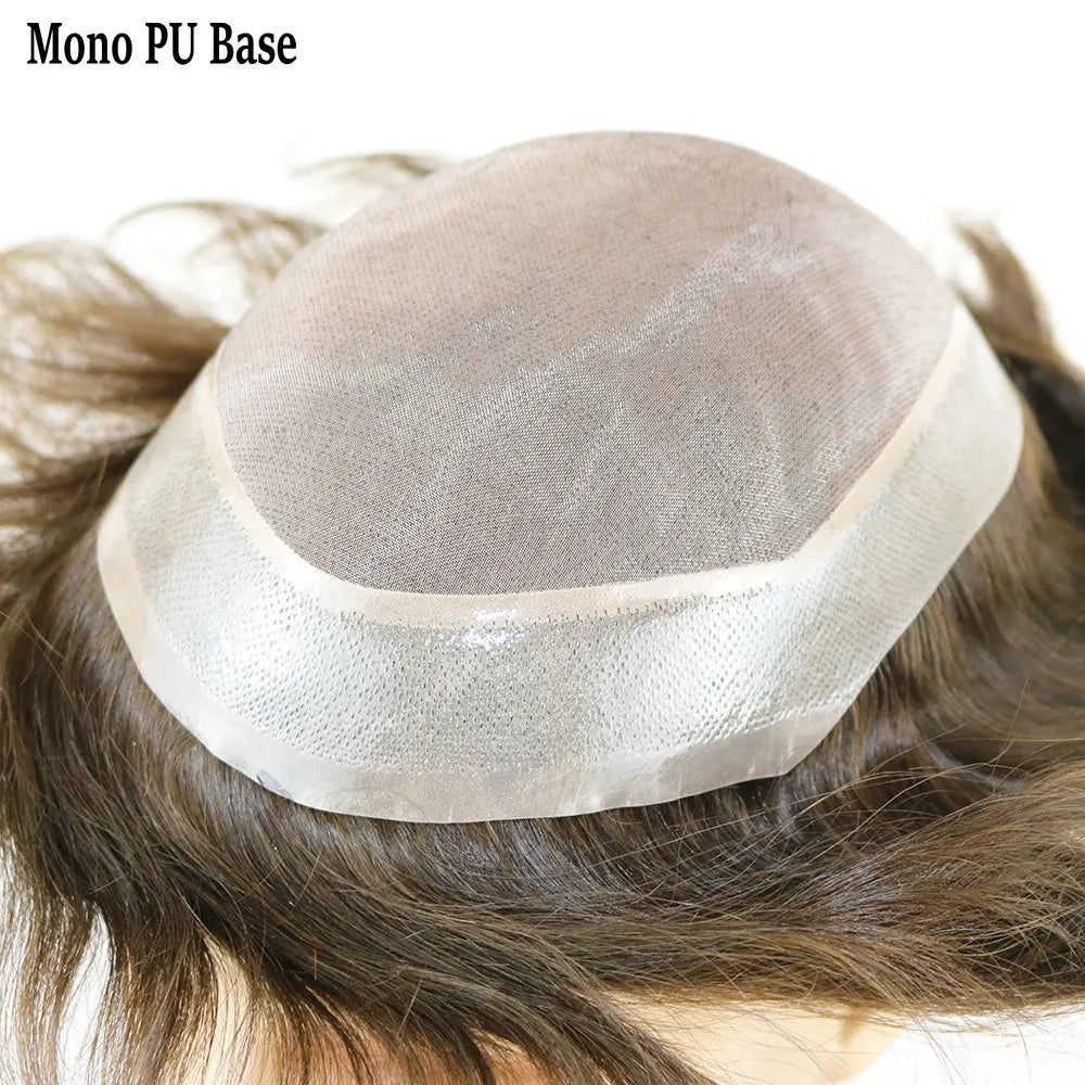 Curly Human Hair Toupee With Natural Hairline for Women