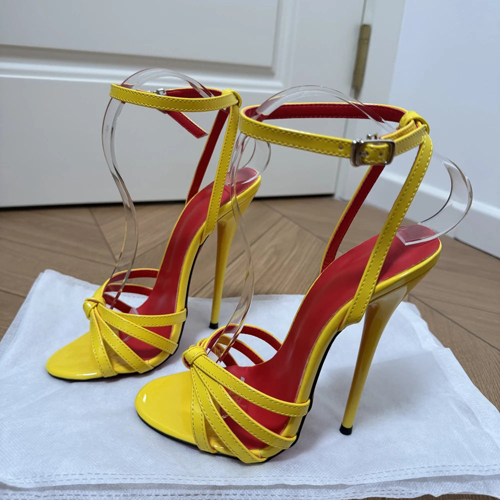 Ultra High Stiletto Heel Open Toe Strappy Sandals for Women
