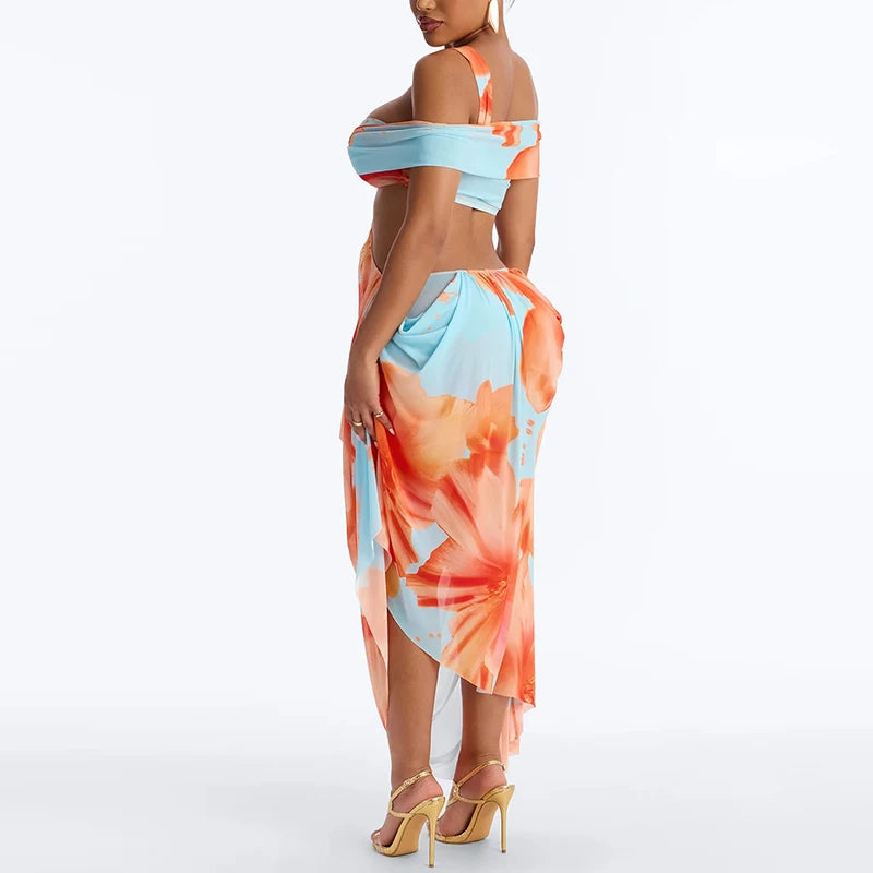 Wrap Pleated Bohemian Backless Maxi Dress for Women