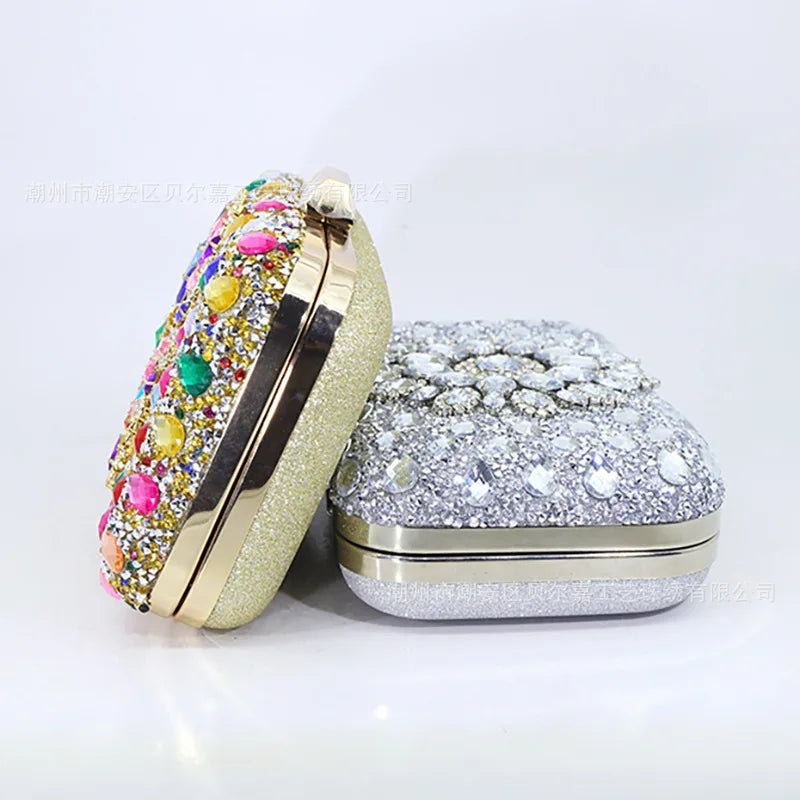 Rhinestone Sunflower Evening Clutch Handbag for Women