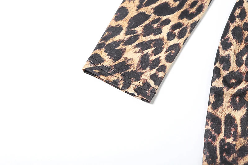 Leopard Print Deep V-Neck Ruched Maxi Dress for Women