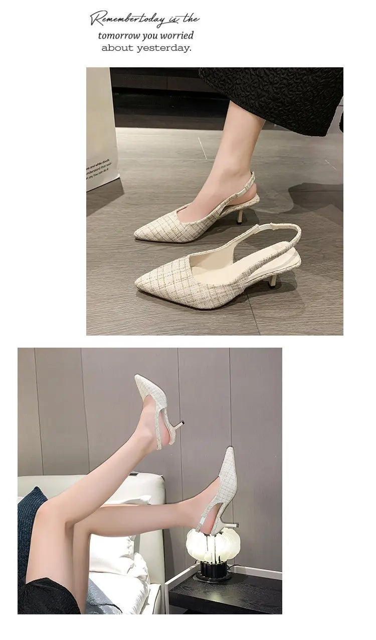 Elegant Blue Pointed Toe Slingback Pumps for Women