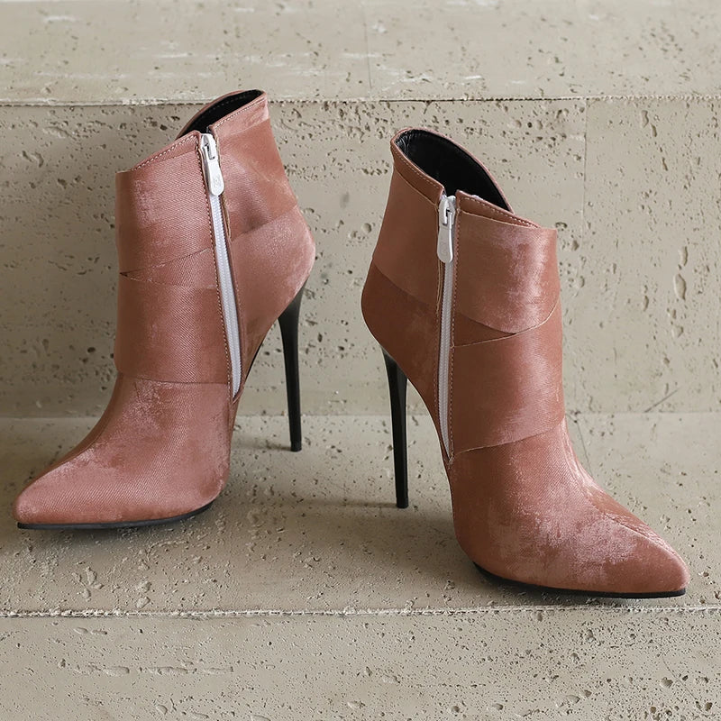 Elegant Bowknot Lace-Up High Heel Ankle Boots for Women