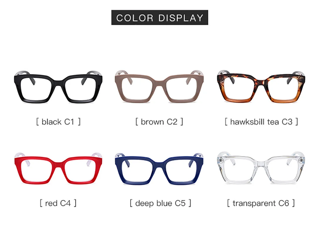 Oversized Square Reading Glasses With Plastic Frames for Women
