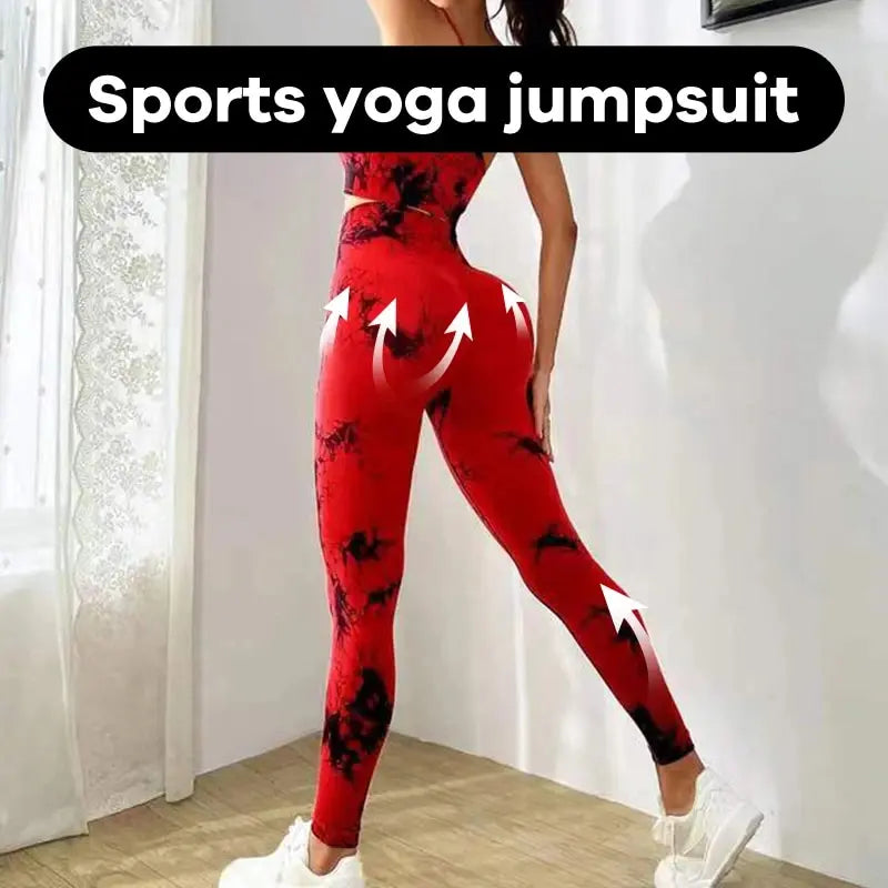 Breathable Tie Dye Yoga Tracksuit Set
