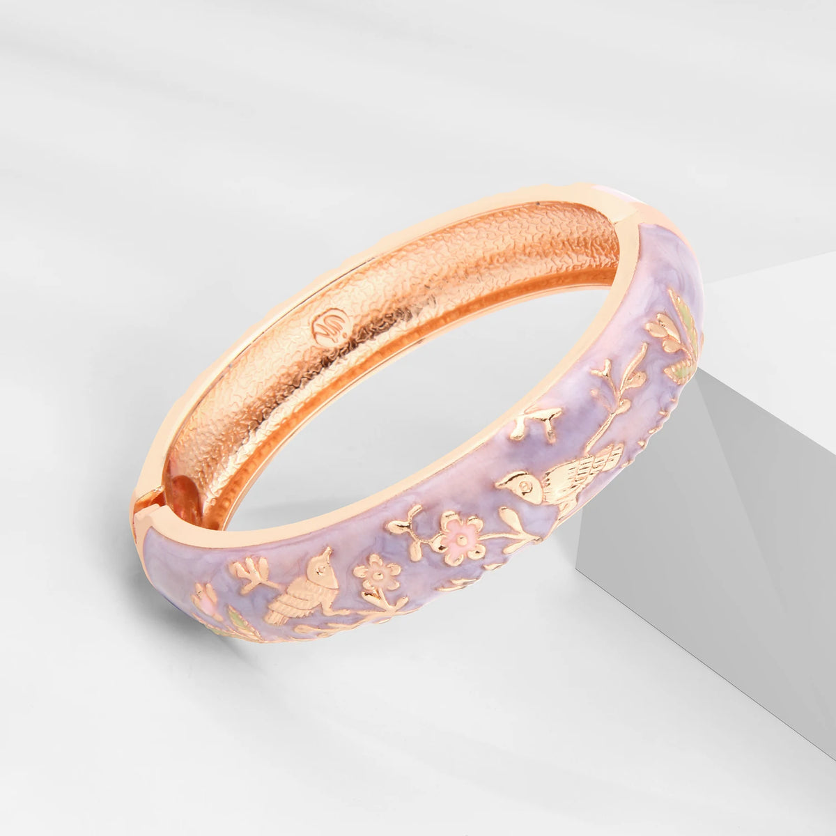 Purple Cloisonne Enamel Bangle Bracelet