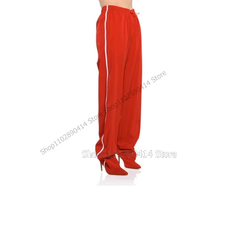 Multi Color Striped Pointed Toe High Stiletto Pant Boots For Women