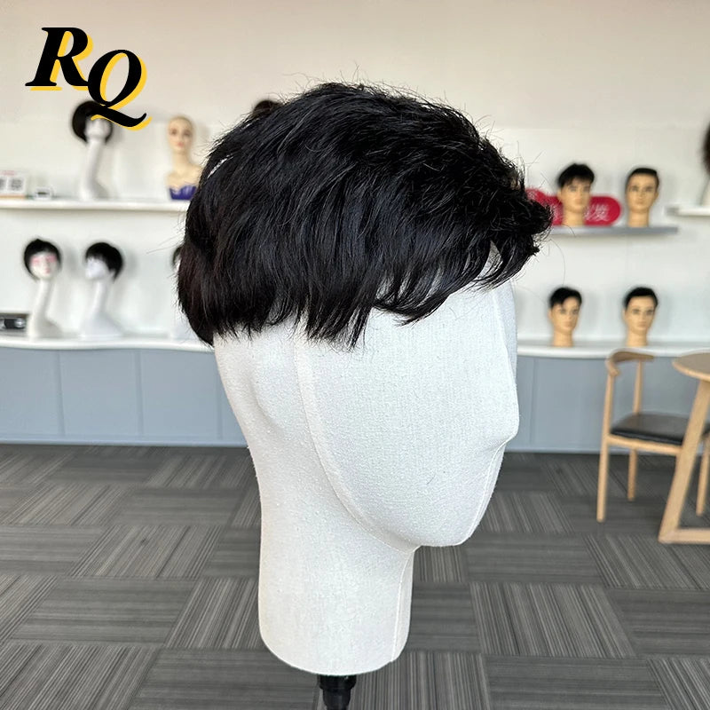 Premium Pre Styled Mono Hair Replacement System For Men Natural Black