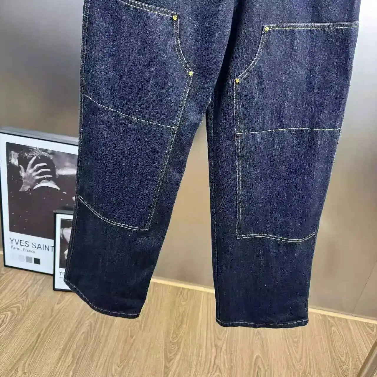 ANJY Autumn New Women's Streetwear Y2K Chic Fashion Safari Style Niche Personality Spliced Button Jeans Casual Denim Pants A7689