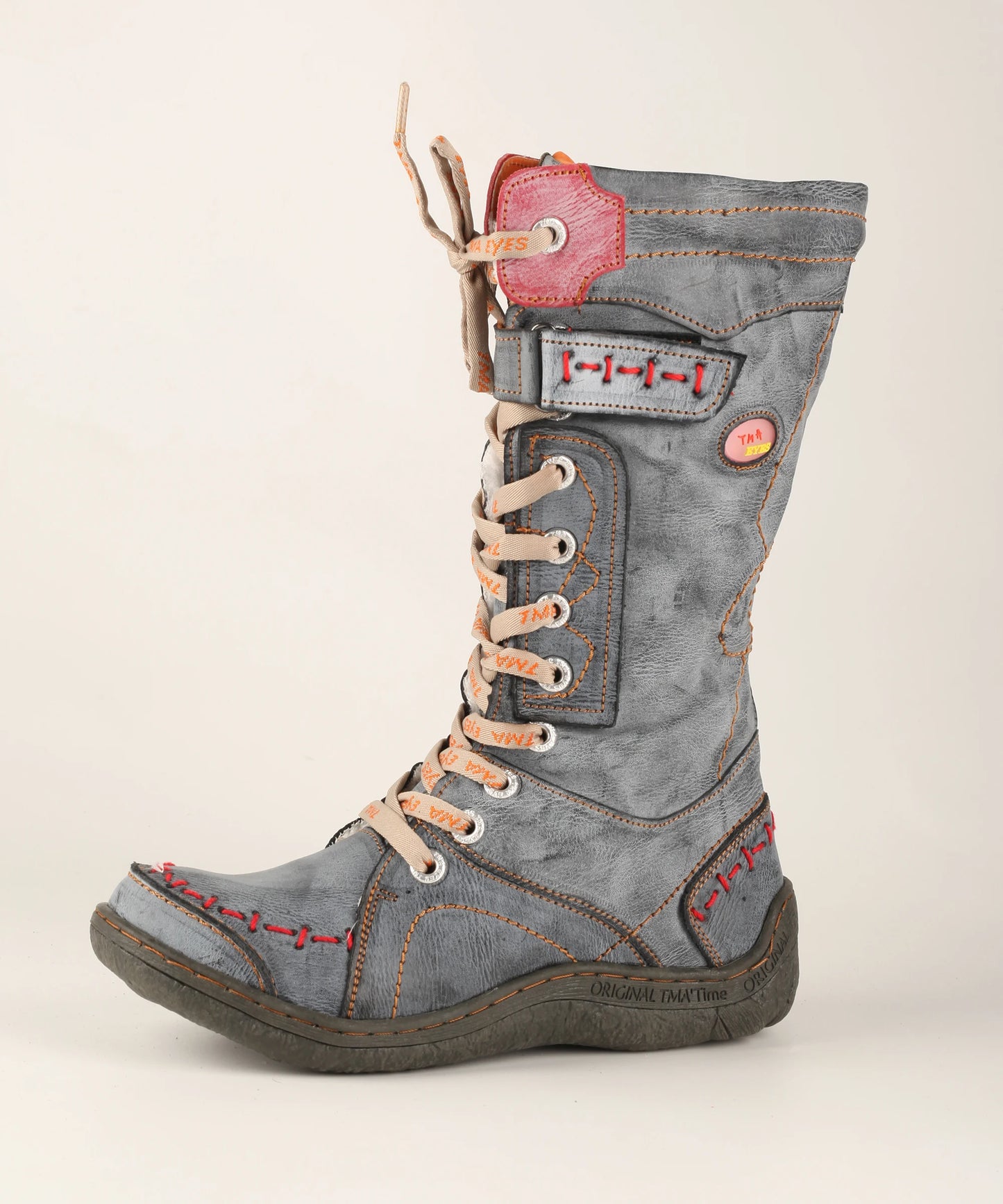 Hand Stitched Leather Mid Calf Boots