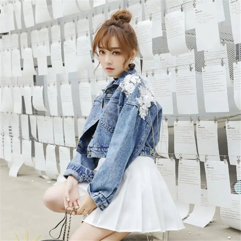 Designer Trend Woman Coat Special Winter Denim Jacket Sequin Fringe Crop Jean Jackets for Women 2025 Spring Autumn Coats Novelty