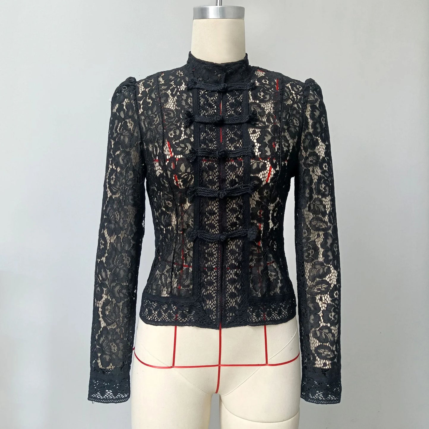 Lace See Through Hollow Out Blouse