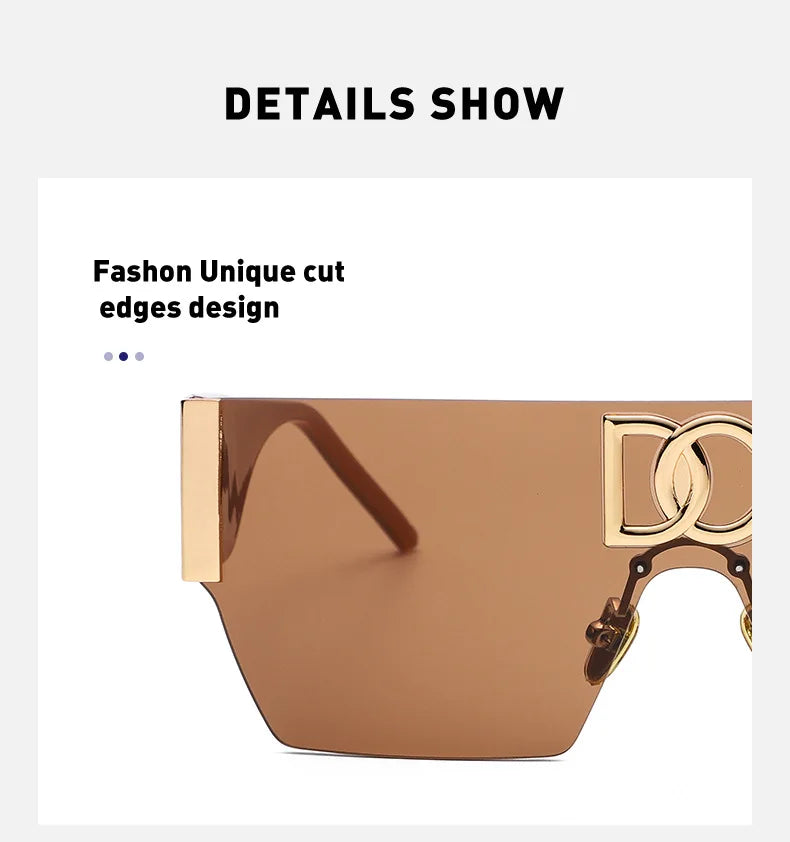 Oversized Shield Sunglasses With UV Protection for Women