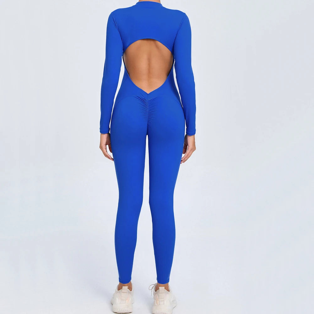 Moisture-Wicking Front Zip Jumpsuit
