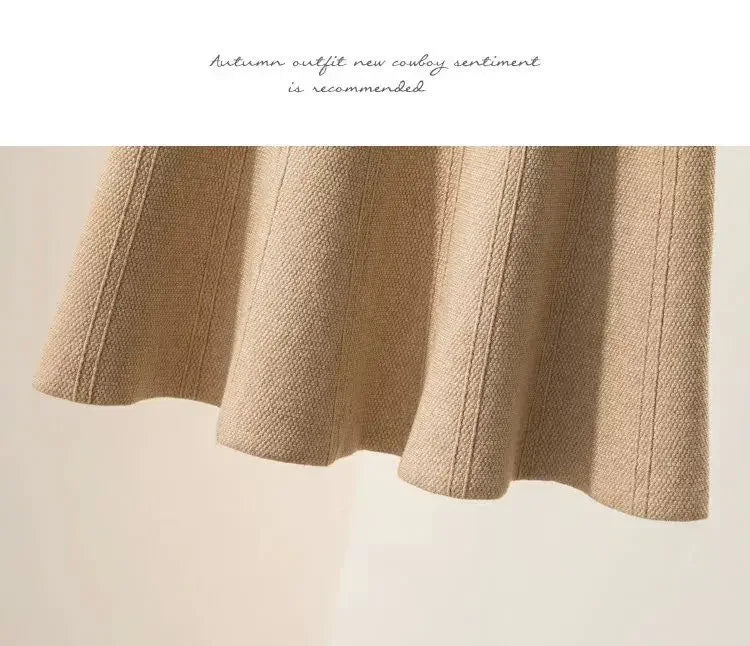 Solid Color High Waist Elastic Knitted Mini Skirt For Women