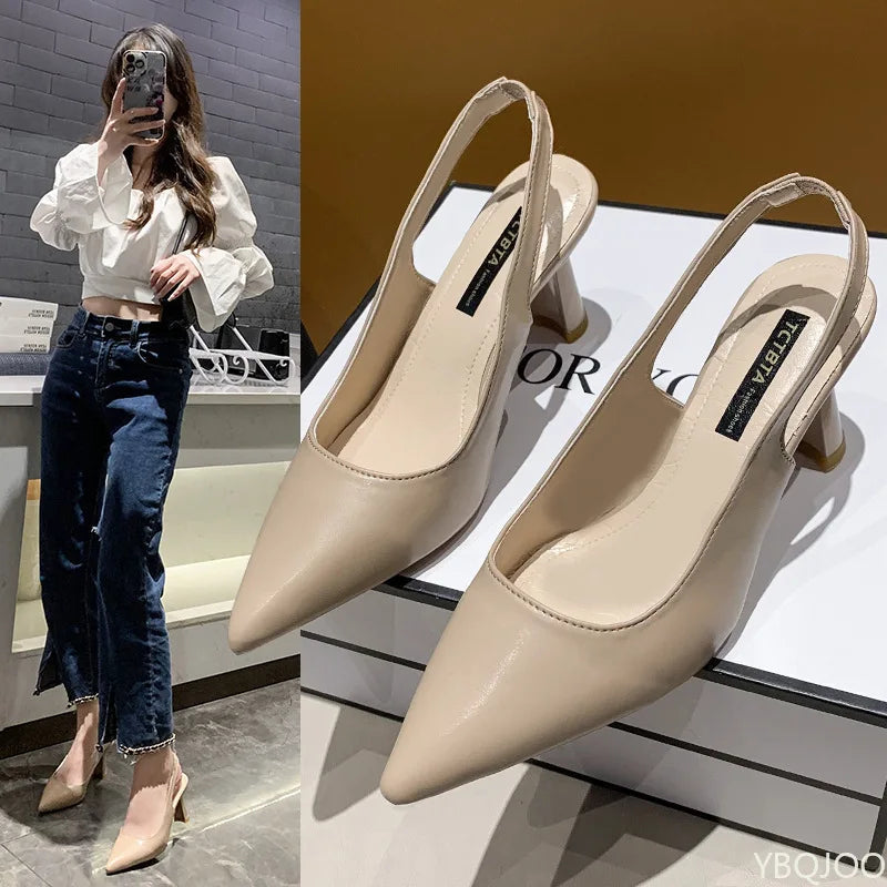 Elegant Pointed Toe Slim Heel Pumps