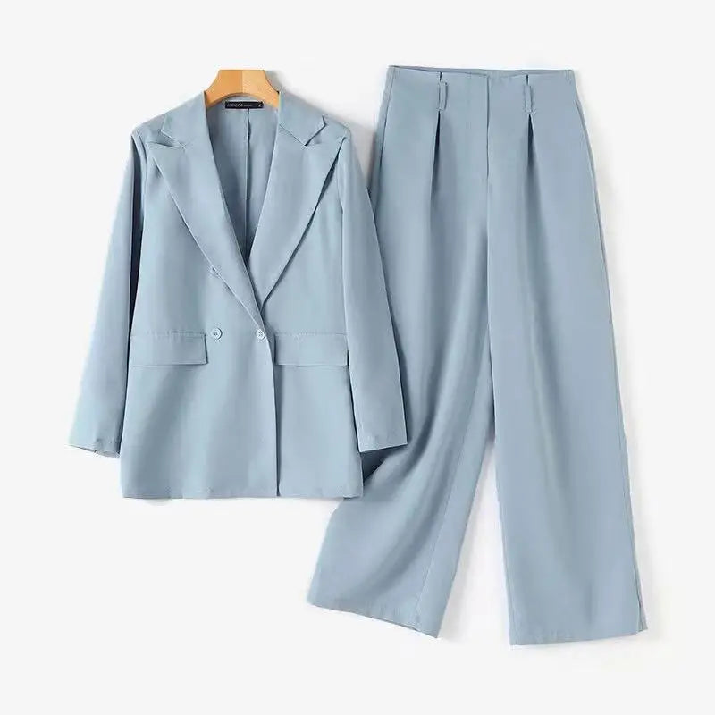 Two Piece Sets Women Blazer Office Lady Peaked Lapel Blazer Suits Elegant High Waist Trouser Outfits Fashion Pant Suit 2025 Fall